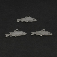 Surgical steel fish pendant two color variants