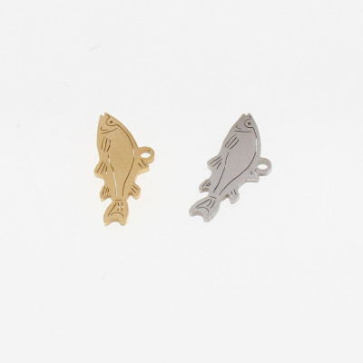 Surgical steel fish pendant two color variants