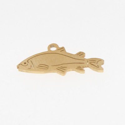 Surgical steel fish pendant two color variants