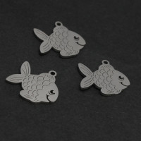 Surgical steel carp pendant two color variants