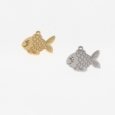 Surgical steel carp pendant two color variants