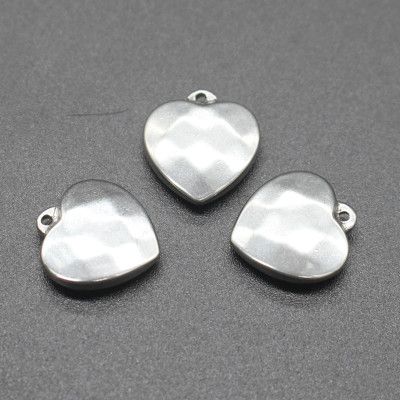 Surgical steel heart pendant