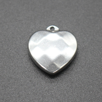 Surgical steel heart pendant