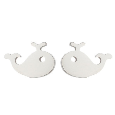 Surgical steel whale earrings