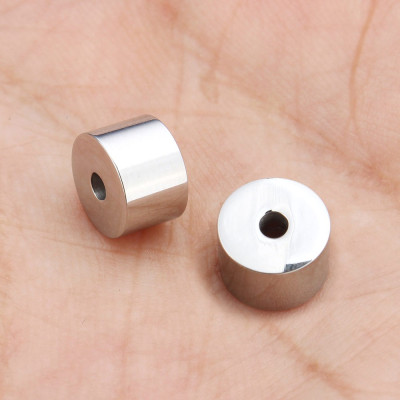 Bead with small draw-through 8 x 5mm from surgical steel