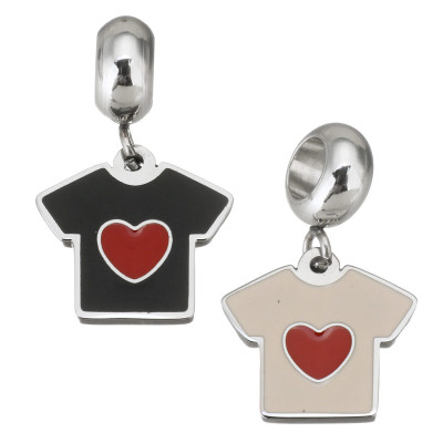 Eyelet pendant shirt with surgical steel heart