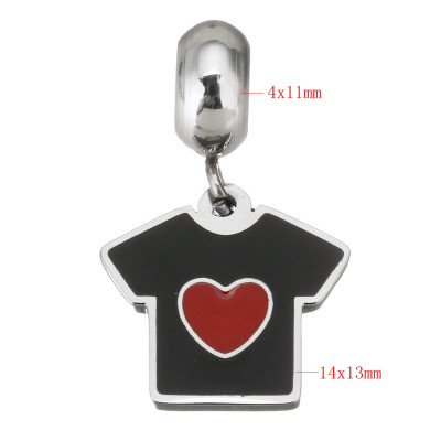 Eyelet pendant shirt with surgical steel heart