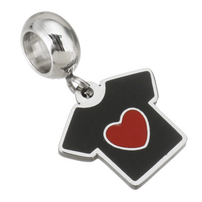 Eyelet pendant shirt with surgical steel heart