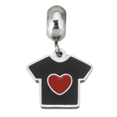 Eyelet pendant shirt with surgical steel heart
