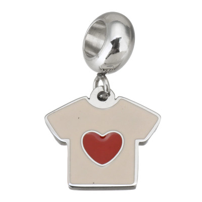 Eyelet pendant shirt with surgical steel heart