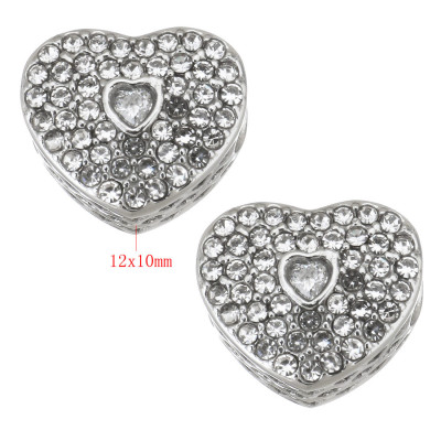 Heart bead with surgical steel chatons