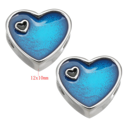 Heart with pink enamel and black enamel heart made of surgical steel