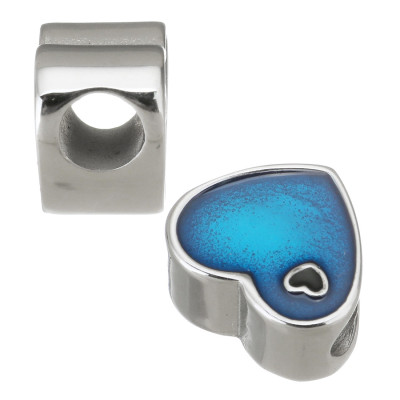 Heart with pink enamel and black enamel heart made of surgical steel