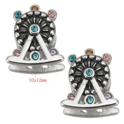 Bead with a large thread round lucky surgical steel