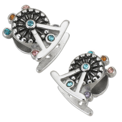 Bead with a large thread round lucky surgical steel