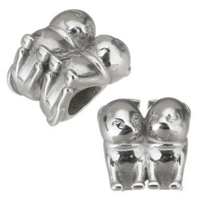 Bead two puppies surgical steel