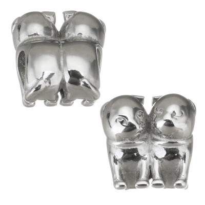 Bead two puppies surgical steel