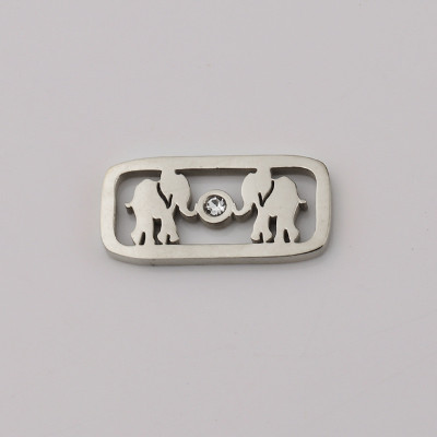 Connector plate with elephants three color variants surgical steel
