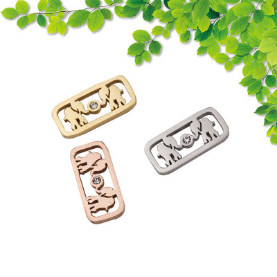 Connector plate with elephants three color variants surgical steel