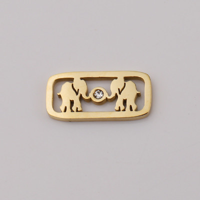 Connector plate with elephants three color variants surgical steel