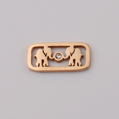 Connector plate with elephants three color variants surgical steel