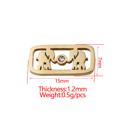 Connector plate with elephants three color variants surgical steel