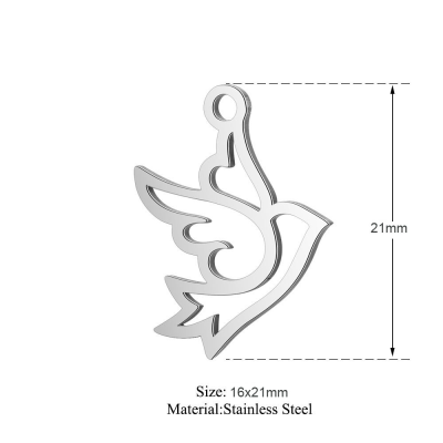 Surgical steel flying bird pendant