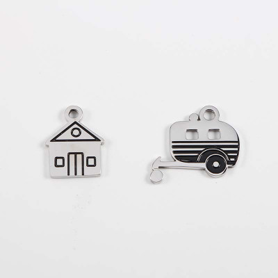 Surgical steel house or caravan pendant