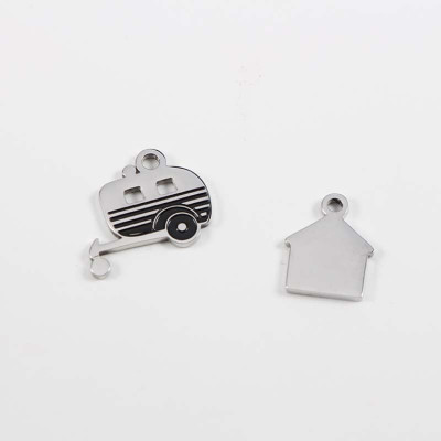 Surgical steel house or caravan pendant