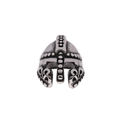 Bead knight's helmet decorated with surgical steel ornament