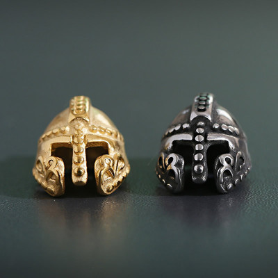 Bead knight's helmet decorated with surgical steel ornament