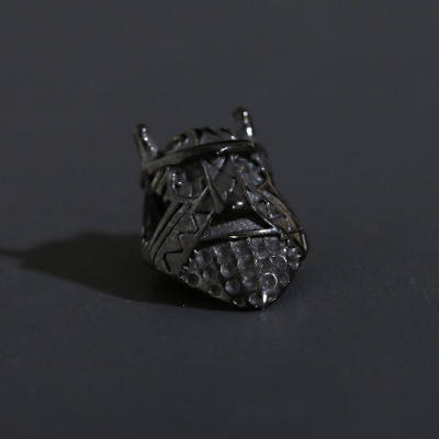 Bead knight's head three color variants of surgical steel