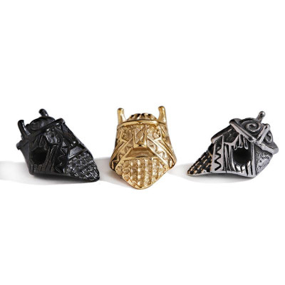 Bead knight's head three color variants of surgical steel