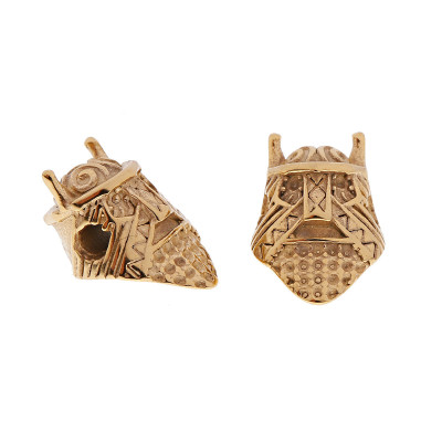 Bead knight's head three color variants of surgical steel