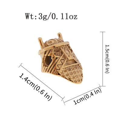 Korálek hlava rytíře tři barevné varianty chirurgická ocel