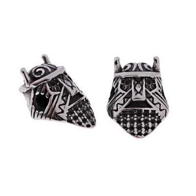 Bead knight's head three color variants of surgical steel