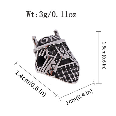 Bead knight's head three color variants of surgical steel