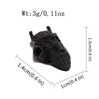 Korálek hlava rytíře tři barevné varianty chirurgická ocel