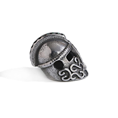 Bead knight's helmet decorated with surgical steel ornament