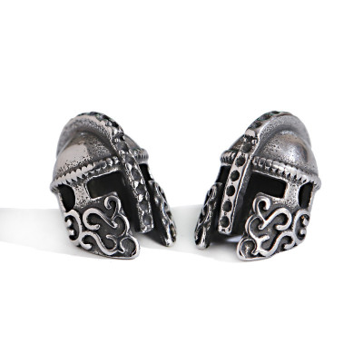 Bead knight's helmet decorated with surgical steel ornament