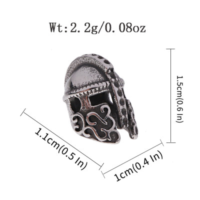 Bead knight's helmet decorated with surgical steel ornament