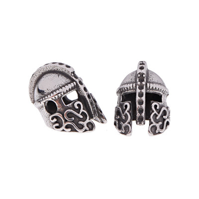 Bead knight's helmet decorated with surgical steel ornament