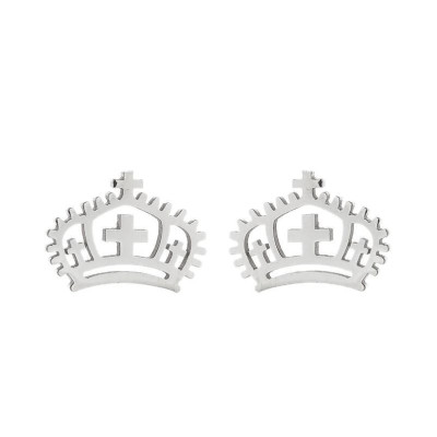 Surgical steel crown earrings