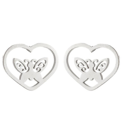 Heart earrings with surgical steel bow ties