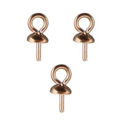 Hook smooth bowl 3mm Rose gold made of surgical steel