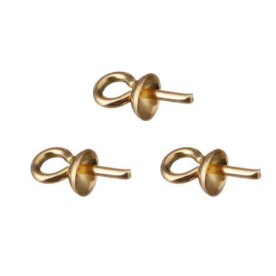 Hook smooth bowl 3mm gold galvanized surgical steel