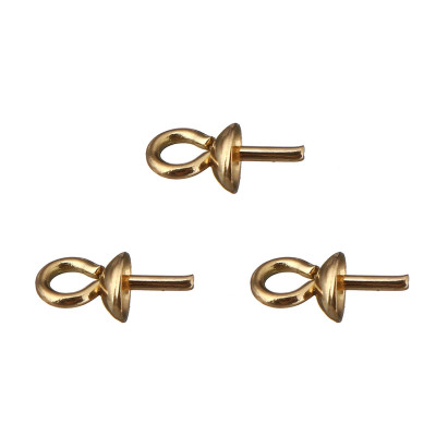 Hook smooth bowl 3mm gold galvanized surgical steel