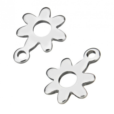 Flower pendant 9 x 11 x 1mm from surgical steel