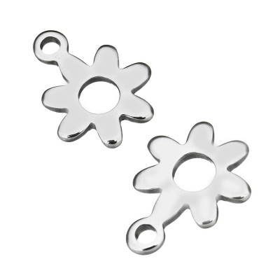Flower pendant 9 x 11 x 1mm from surgical steel