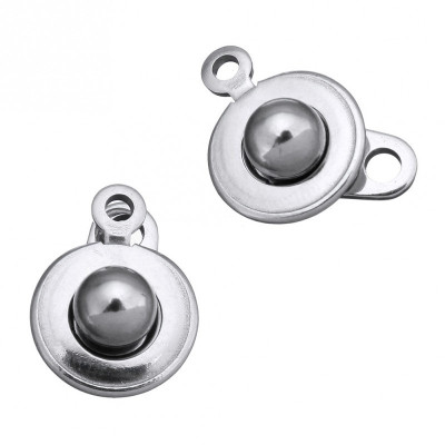 Steel Snap Clasps Flat Round